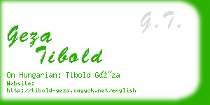 geza tibold business card